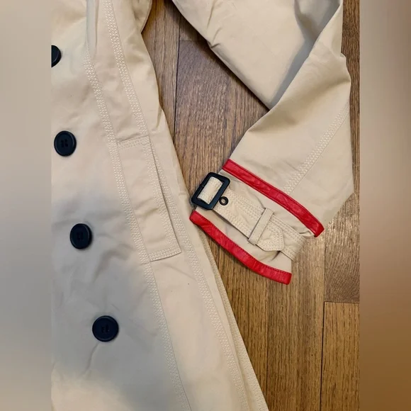 Pre-loved Bebe Double Breasted Leather Trim Trench Coat - Picture 6 of 9